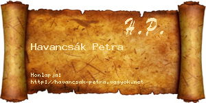 Havancsák Petra névjegykártya
