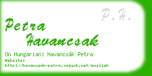 petra havancsak business card